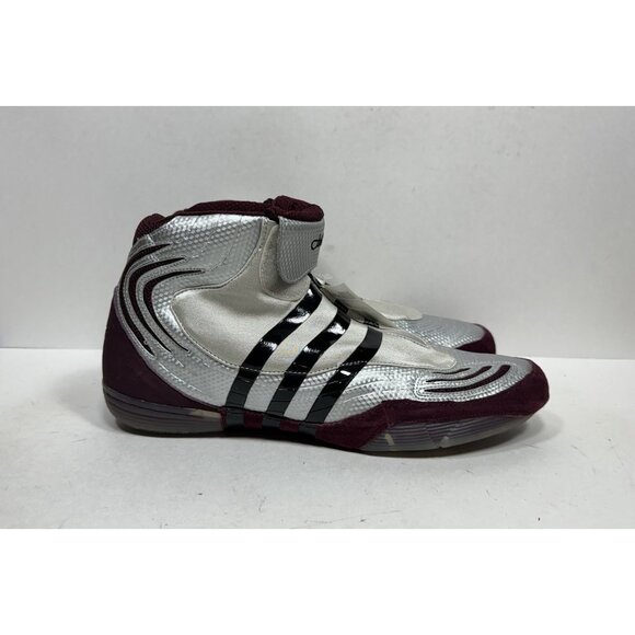 Adidas John Smith Adistrike JS Silver Burgundy Wrestling Shoes Men’s Sz 14 Rare - Picture 1 of 9